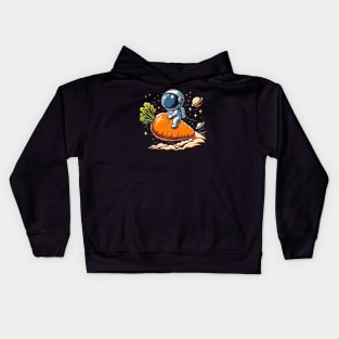 Space Carrot Ride - Embrace the Veggie Wave Kids Hoodie